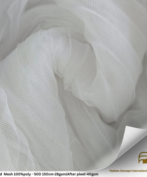 Pleated Mesh 100%poly - 50D 150cm-28gsm(After pleet-40gsm