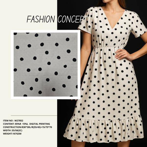 W27852 85%RAYON 15%LINEN DIGITAL PRINTED - Image 2