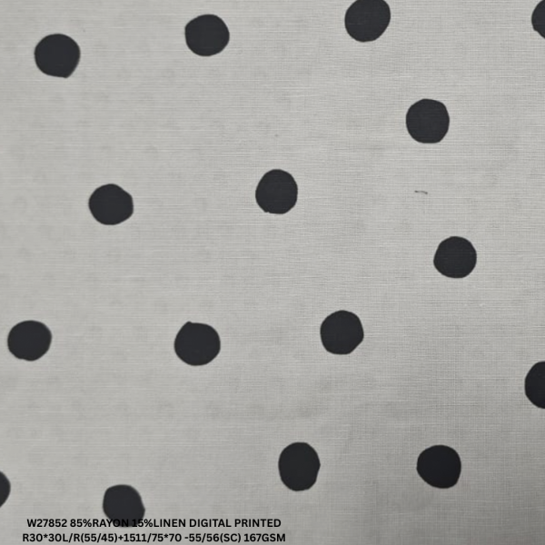 W27852 85%RAYON 15%LINEN DIGITAL PRINTED